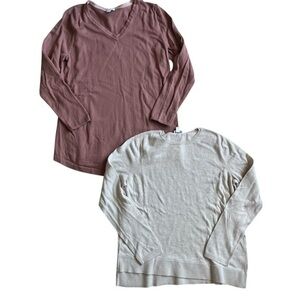 J. Jill Pink and Cream Sweater bundle lot